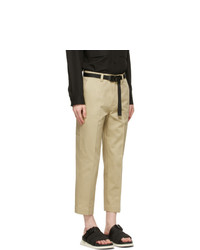 Solid Homme Beige Cropped Carpenter Trousers