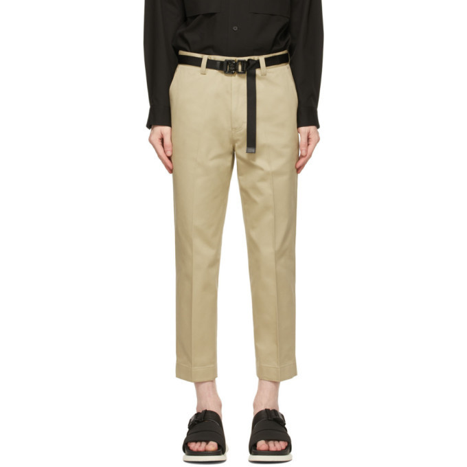 Solid Homme Beige Cropped Carpenter Trousers, $320 | SSENSE | Lookastic
