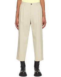 Solid Homme Beige Cropped Trousers