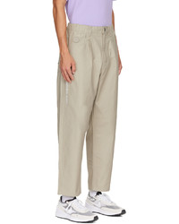 AAPE BY A BATHING APE Beige Embroidered Trousers