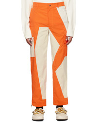 JW Anderson Beige Orange Patchwork Trousers