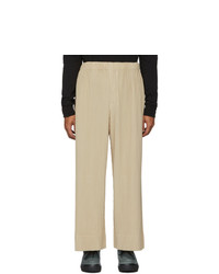 Homme Plissé Issey Miyake Beige Pleated Trousers