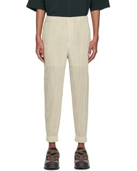 Homme Plissé Issey Miyake Beige Polyester Trousers