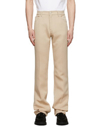 Courrèges Beige Twill Bootcut Trousers