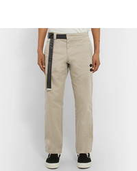 Off-White Belted Logo Trimmed Cotton Twill Chinos