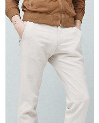 Mango Outlet Chino Linen Blend Trousers