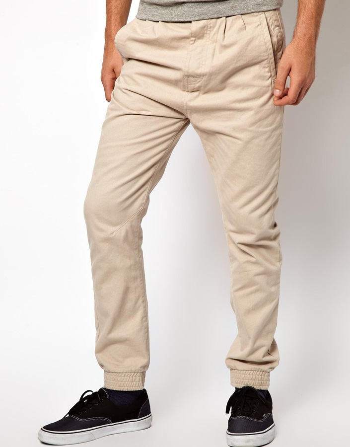 D Struct Chinos Cuffed Ankle Stone, $41 | Asos | Lookastic