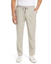 Nordstrom Elastic Waist Hybrid Pleated Trousers In Grey Heather At