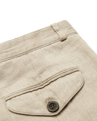 Oliver Spencer Fishtail Slim Fit Linen And Cotton Blend Trousers