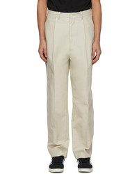 CONNOR MCKNIGHT Grey Canvas Pleated Trousers