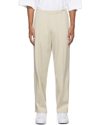 Lady White Co Off White Band Trousers