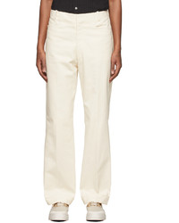 Factor's Off White Canvas Tailored Pants