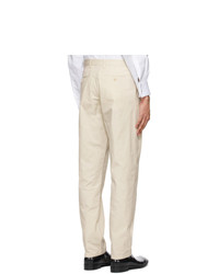Maison Margiela Off White Cotton Chino Trousers