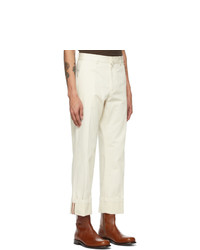 Dries Van Noten Off White Cotton Trousers