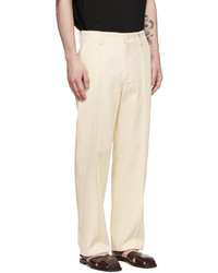 Solid Homme Off White Cotton Trousers