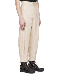 Ader Error Off White Cotton Trousers