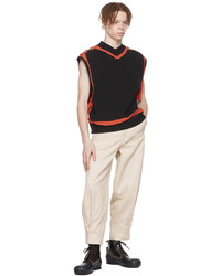 Ader Error Off White Cotton Trousers