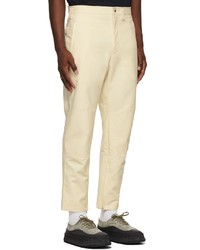 Jil Sander Off White Cotton Zipped Ankle Trousers