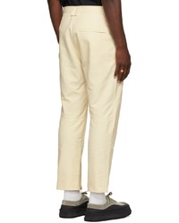 Jil Sander Off White Cotton Zipped Ankle Trousers