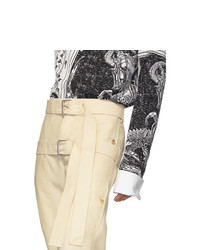 Lanvin Off White Cropped Double Belt Trousers