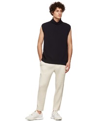 Homme Plissé Issey Miyake Off White Kersey Pleats Trousers