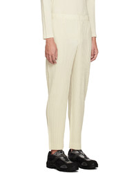 Homme Plissé Issey Miyake Off White Pleats Trousers