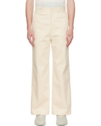 young n sang Off White Straight Leg Trousers