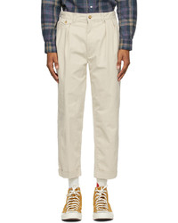 Beams Plus Off White Twill Two Pleats Trousers