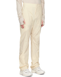 Post Archive Faction PAF Off White Zip Pocket Trousers