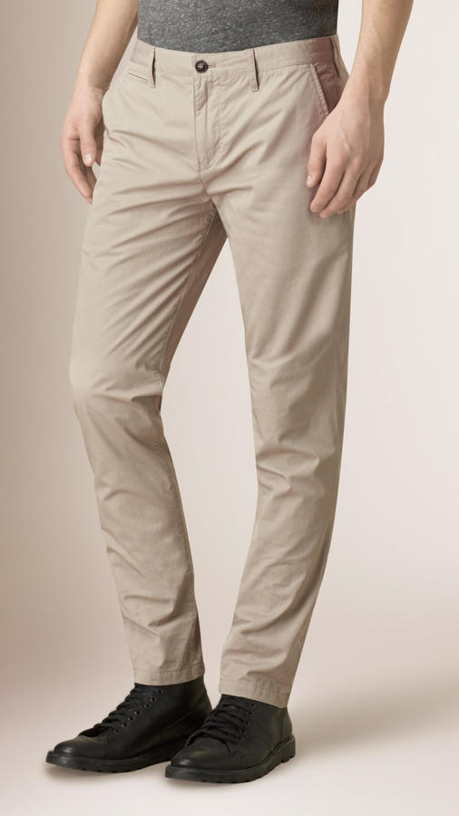vej Eastern kugle Burberry Slim Fit Cotton Chinos, $195 | Burberry | Lookastic