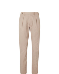 Zanella Slim Fit Pleated Washed Cotton Trousers
