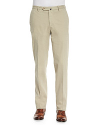 Incotex Standard Fit Brushed Stretch Cotton Pants Light Khaki