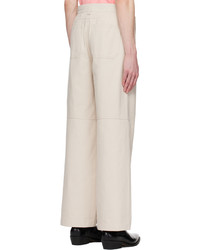 System Taupe Press Stud Trousers