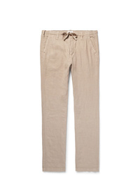 Hartford Troy Slim Fit Linen Chambray Drawstring Trousers