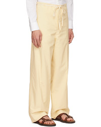 Ermenegildo Zegna Couture Yellow Cotton Silk Trousers