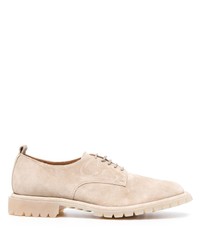 Beige Chunky Suede Derby Shoes