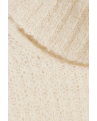 Ann Demeulemeester Asymmetric Chunky Knit Turtleneck Sweater Ecru