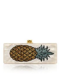 Edie Parker Flavia Pineapple Acrylic Clutch