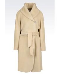 Armani Collezioni Wool And Cashmere Coat With Belted Waist