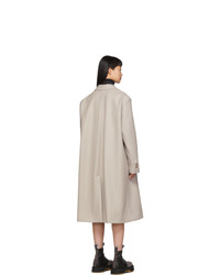 MM6 MAISON MARGIELA Beige Wool Double Breasted Coat