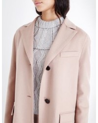 Valentino Buttoned Cuff Wool And Cashmere Blend Coat