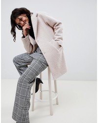 ASOS DESIGN Cocoon Coat In Texture With Tab