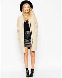 Asos Collection Cocoon Coat In Borg