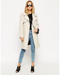 Asos Collection Trench In Bonded Cloth