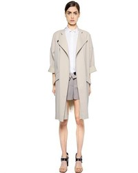 Double Viscose Wool Blend Trench Coat