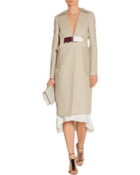 Victoria Beckham Jute And Silk Blend Canvas Trench Coat