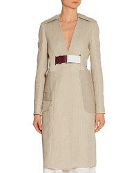 Victoria Beckham Jute And Silk Blend Canvas Trench Coat