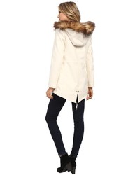 Jessica Simpson Melton Touch Anorak Coat With Faux Fur