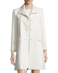 Theory Nidian Pioneer Twill Button Front Coat Pearl Ivory