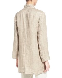 Eileen Fisher Organic Linen High Collar Coat